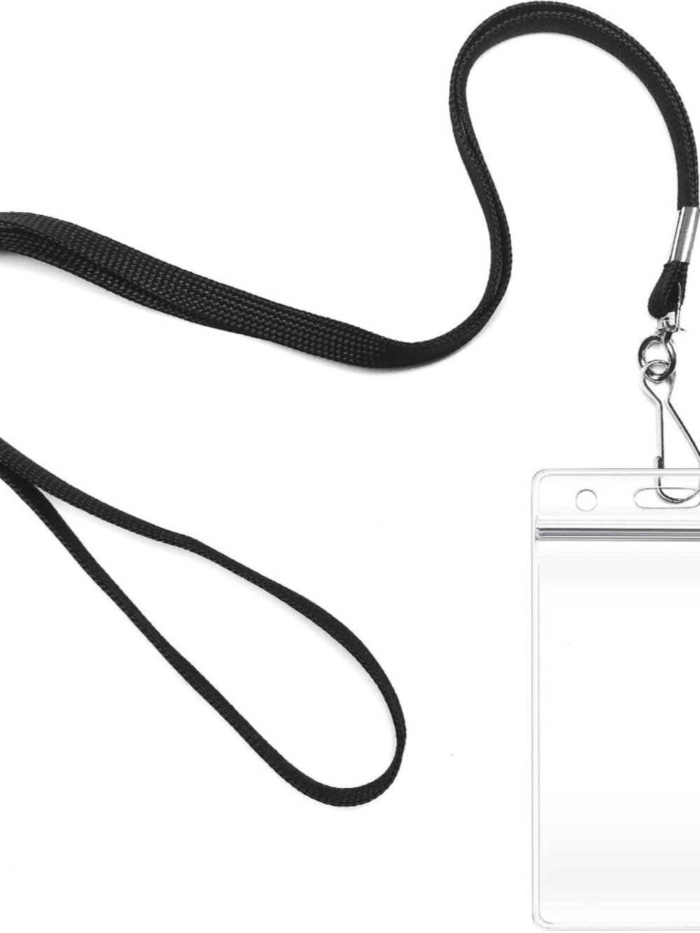 2 Pack ID Card Badge Holders with Black Durable Cruise Lanyard, Vertical Waterpr